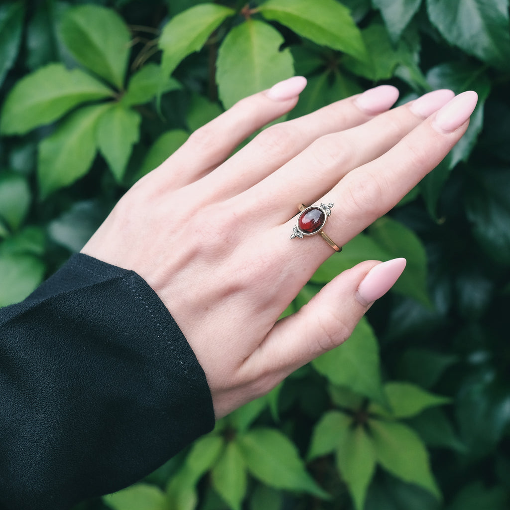 Early Victorian Garnet Ring - Lost Owl Jewelry