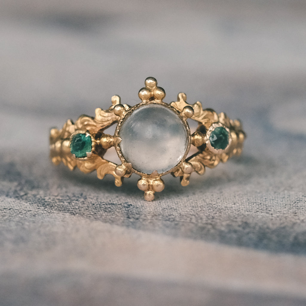 Early Victorian Moonstone Ring - Lost Owl Jewelry