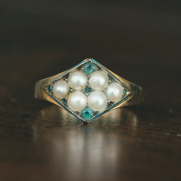 Early Victorian Pearl Cluster Ring - Lost Owl Jewelry