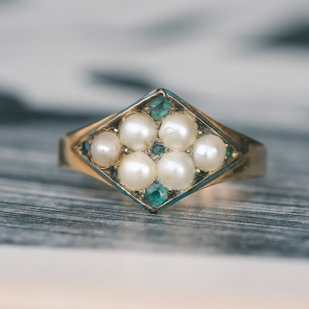 Early Victorian Pearl Cluster Ring - Lost Owl Jewelry