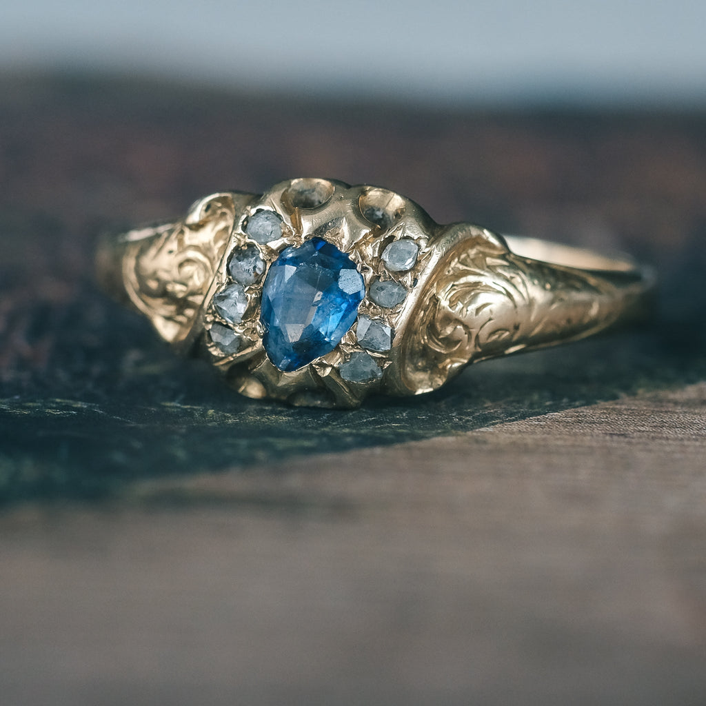 Early Victorian Sapphire Ring - Lost Owl Jewelry