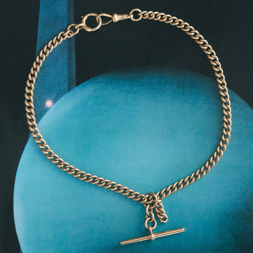 Edwardian 18ct Gold Curb Link Chain - Lost Owl Jewelry