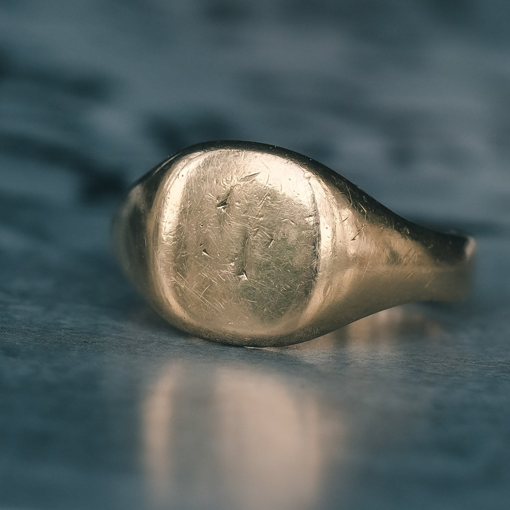 Edwardian 18ct Gold Signet Ring - Lost Owl Jewelry