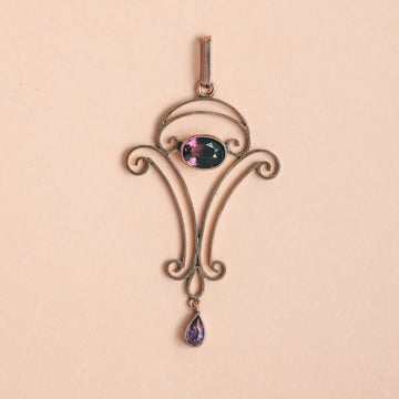 Edwardian Amethyst Lavaliere Pendant - Lost Owl Jewelry