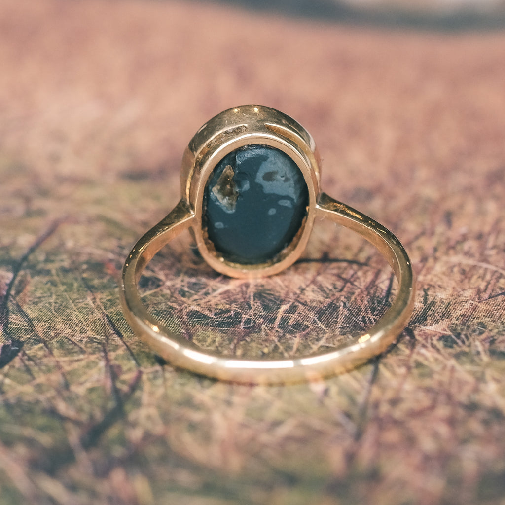 Edwardian Black Opal Ring - Lost Owl Jewelry