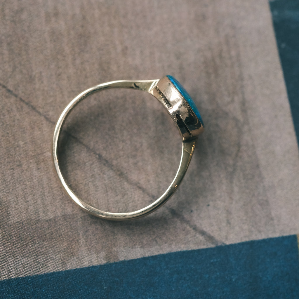 Edwardian Black Opal Ring - Lost Owl Jewelry