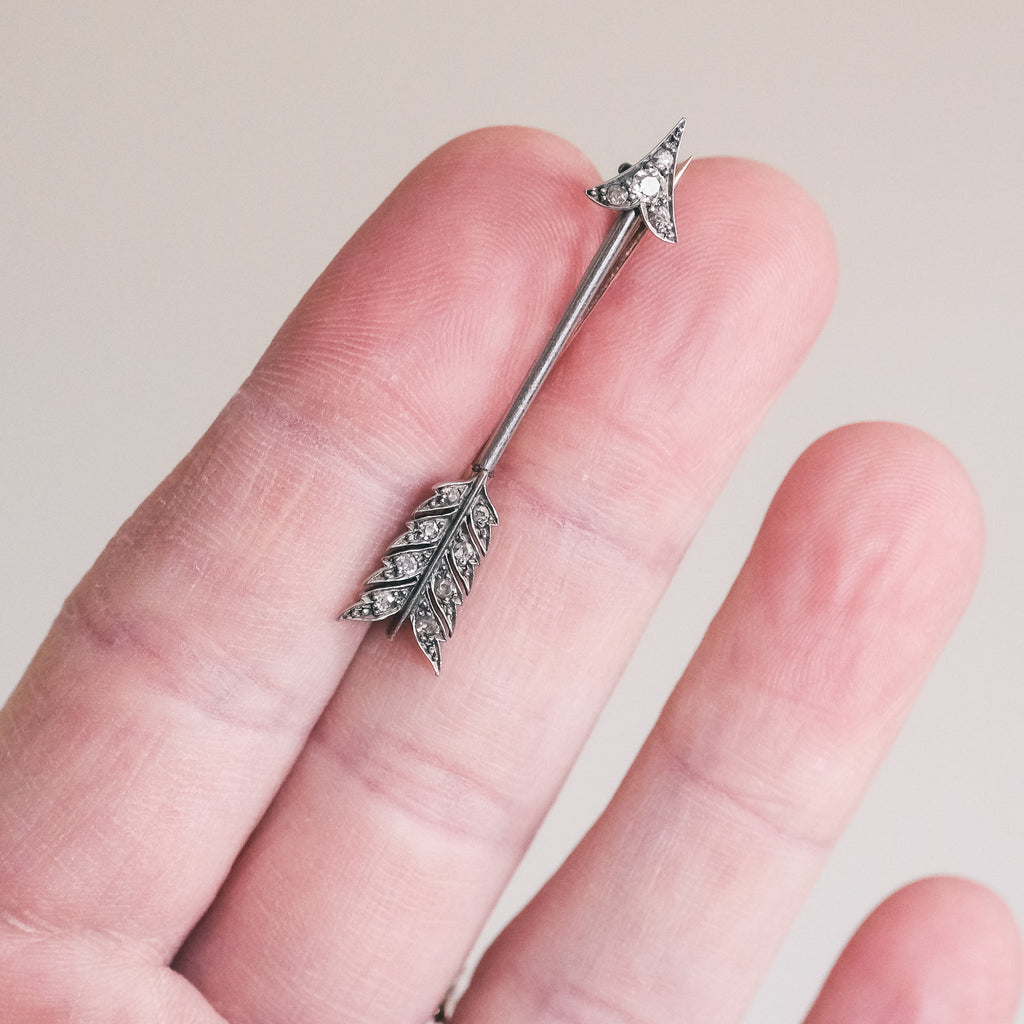 Edwardian Diamond Arrow Brooch - Lost Owl Jewelry