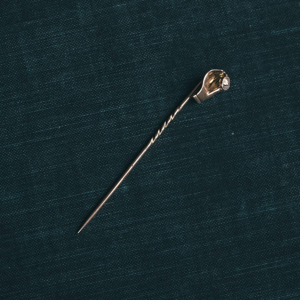 Edwardian Diamond Hand Pin - Lost Owl Jewelry