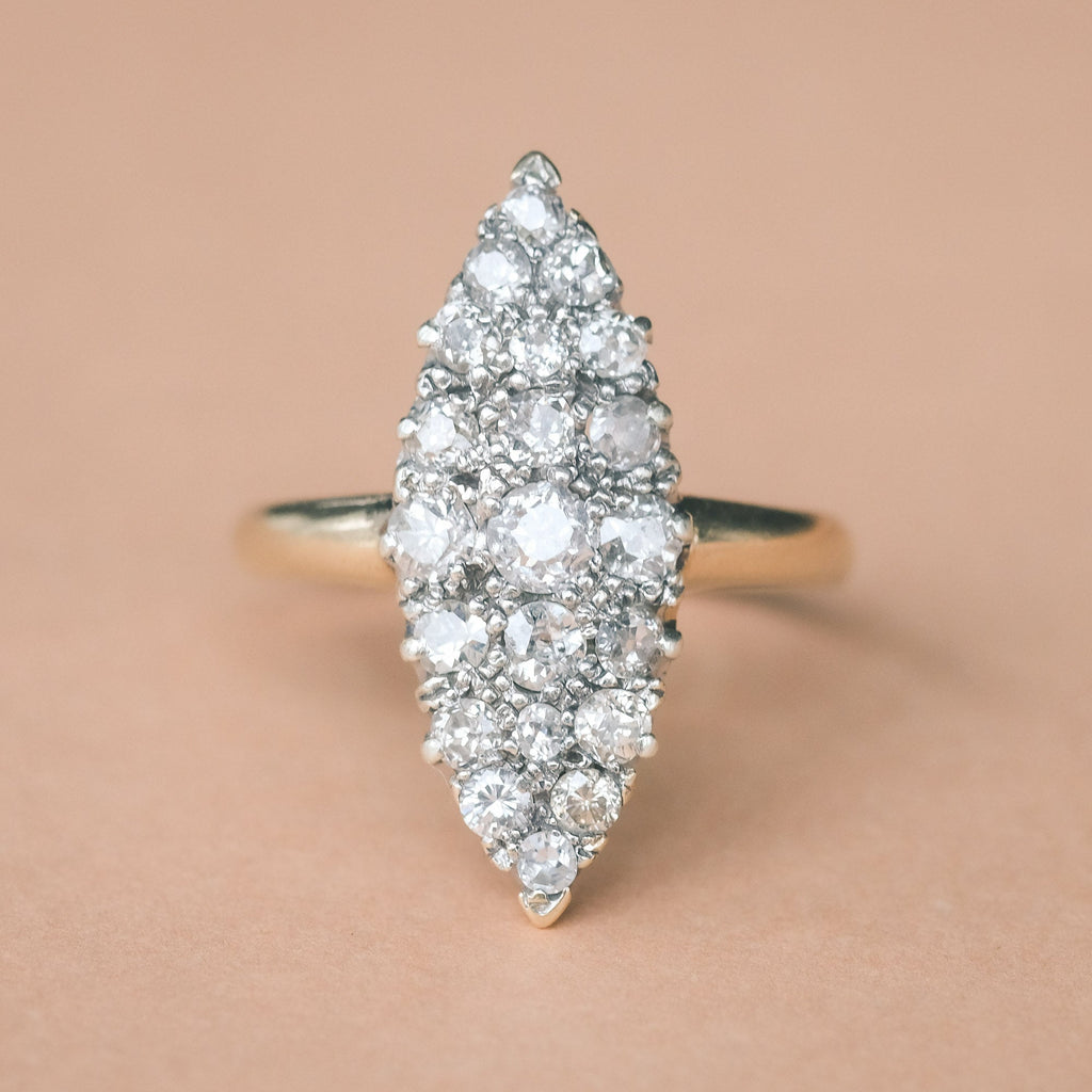 Edwardian Diamond Marquise Ring - Lost Owl Jewelry