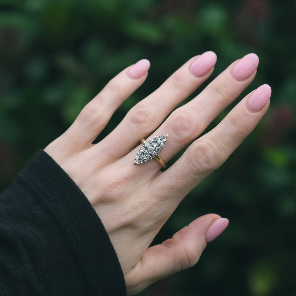 Edwardian Diamond Marquise Ring - Lost Owl Jewelry