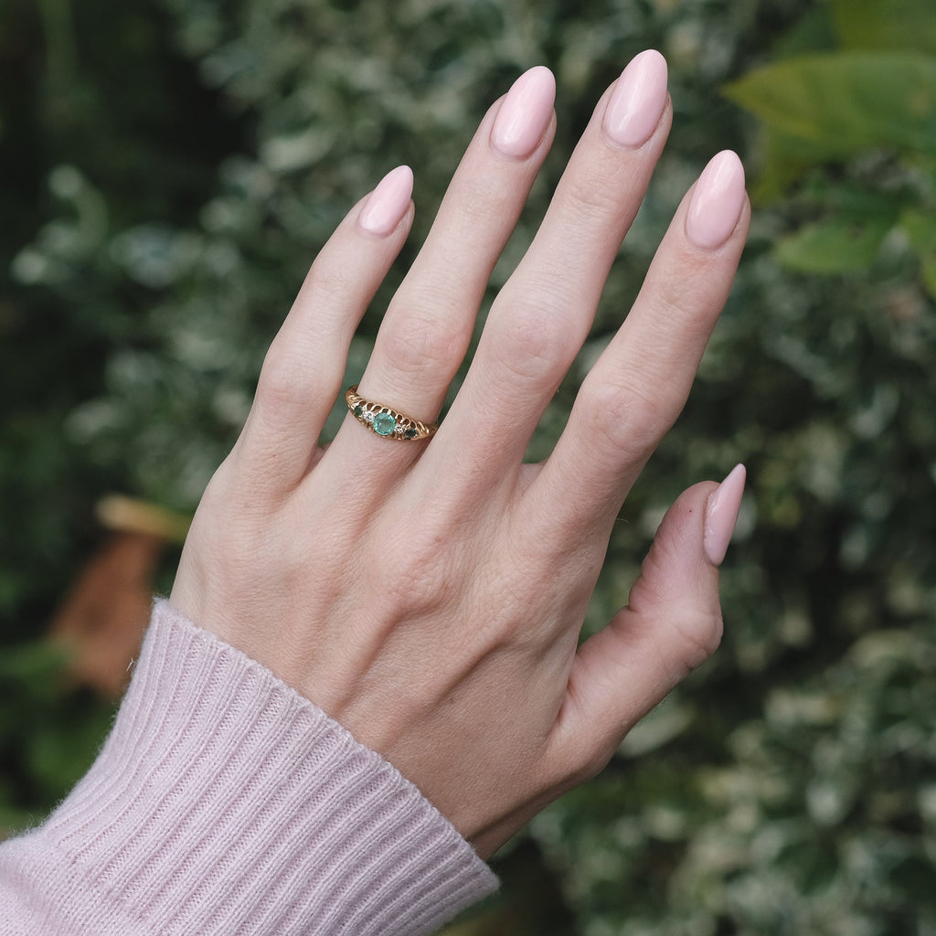Edwardian Emerald Belcher Ring - Lost Owl Jewelry