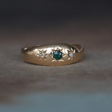 Edwardian Emerald Star Band - Lost Owl Jewelry