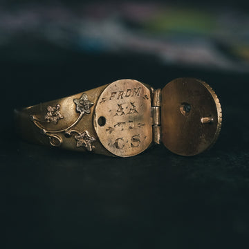 Edwardian Forget - Me - Not Locket Ring - Lost Owl Jewelry