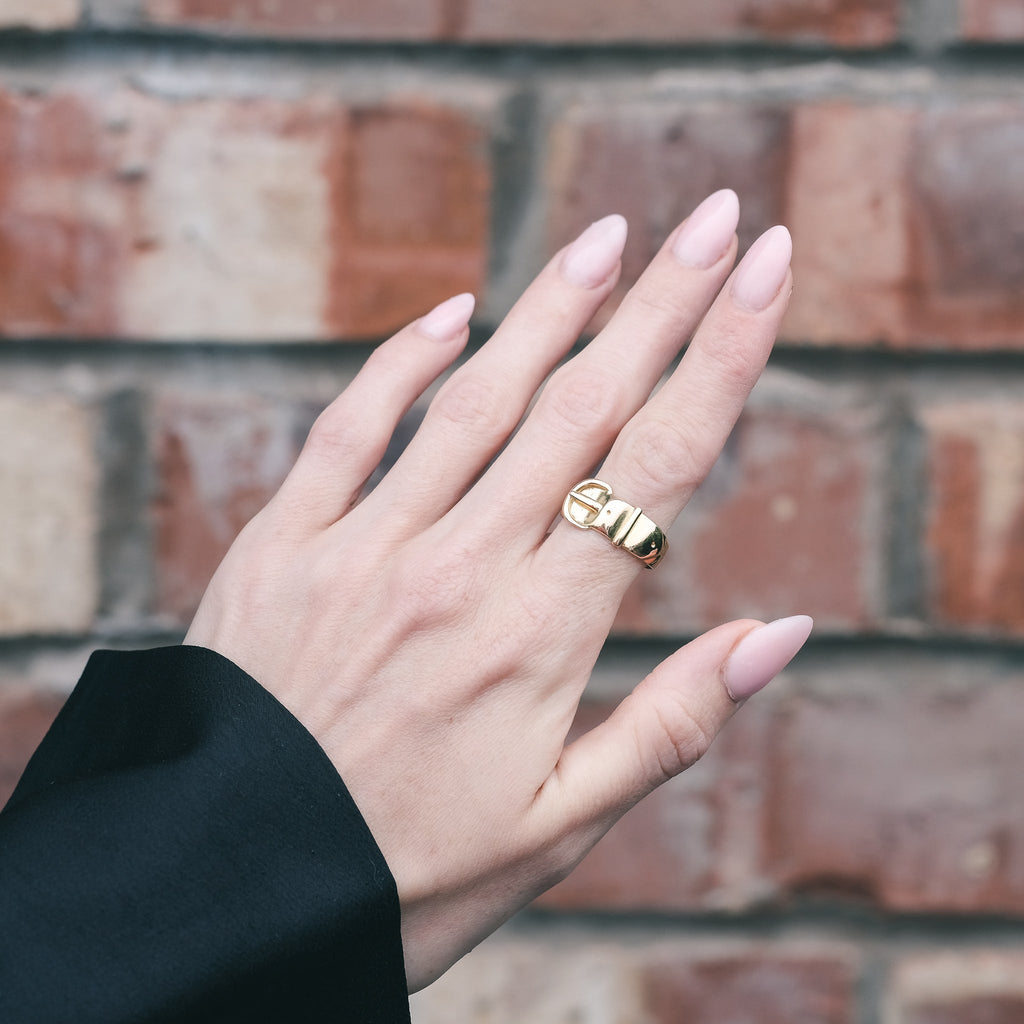 Edwardian Gold Buckle Ring - Lost Owl Jewelry