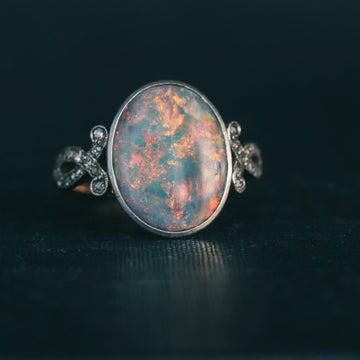 Edwardian Opal Cocktail Ring - Lost Owl Jewelry