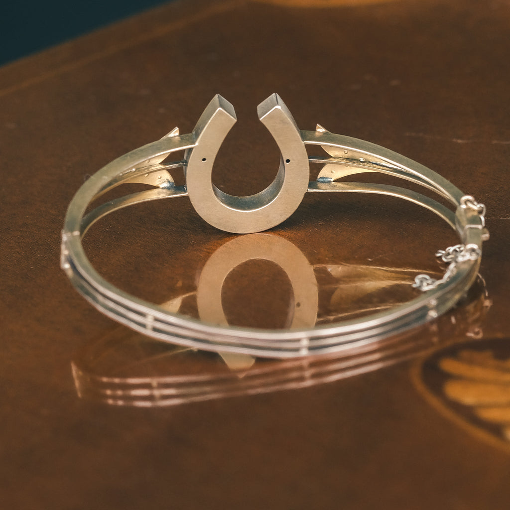 Edwardian Pearl Horseshoe Bangle - Lost Owl Jewelry