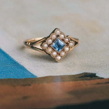 Edwardian Pearl & Sapphire Ring - Lost Owl Jewelry