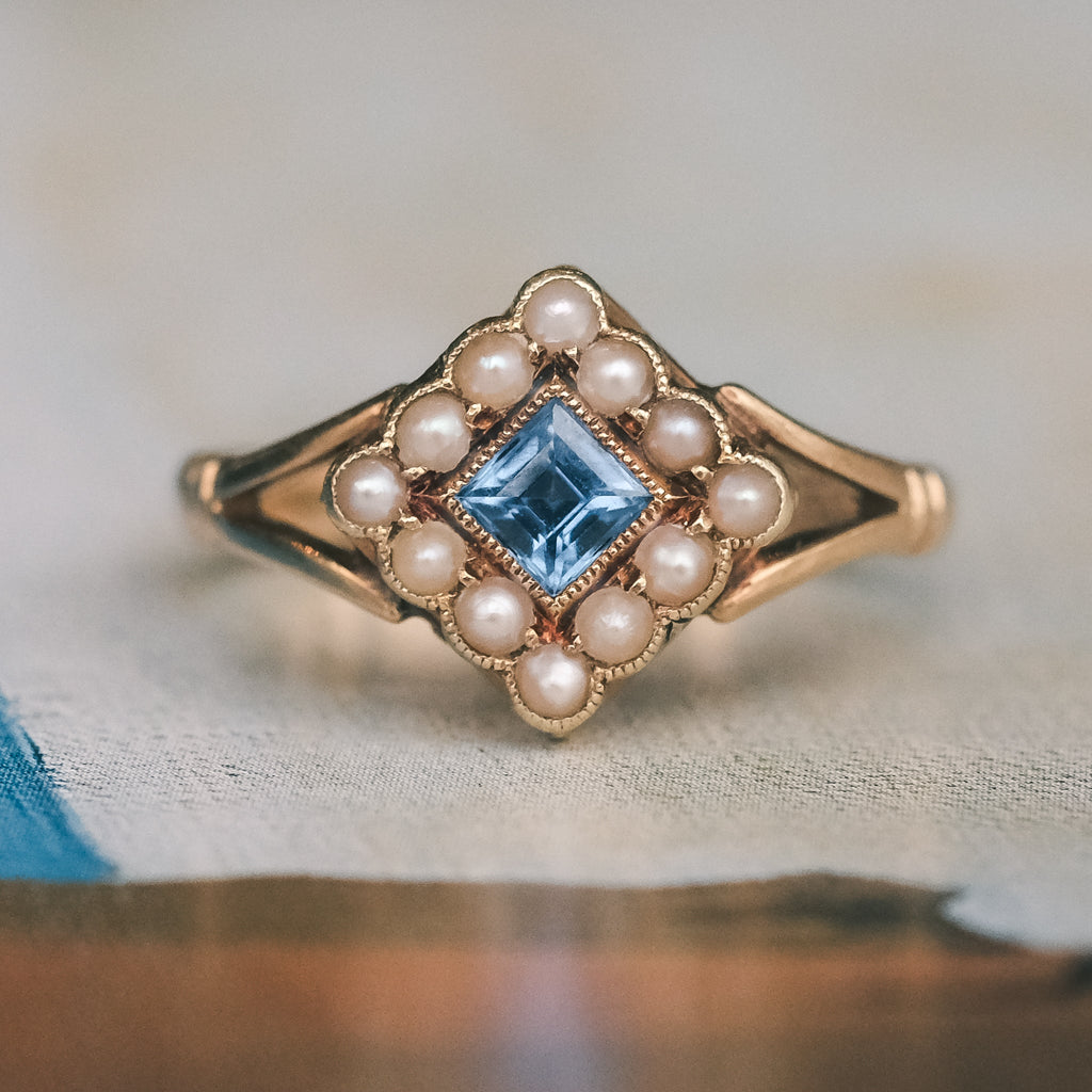 Edwardian Pearl & Sapphire Ring - Lost Owl Jewelry