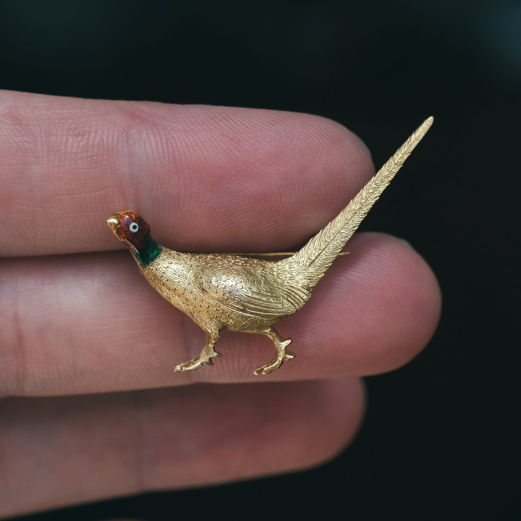 Edwardian Pheasant Brooch - Lost Owl Jewelry