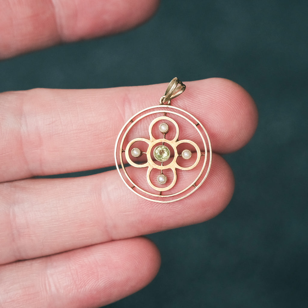 Edwardian Quatrefoil Halo Pendant - Lost Owl Jewelry