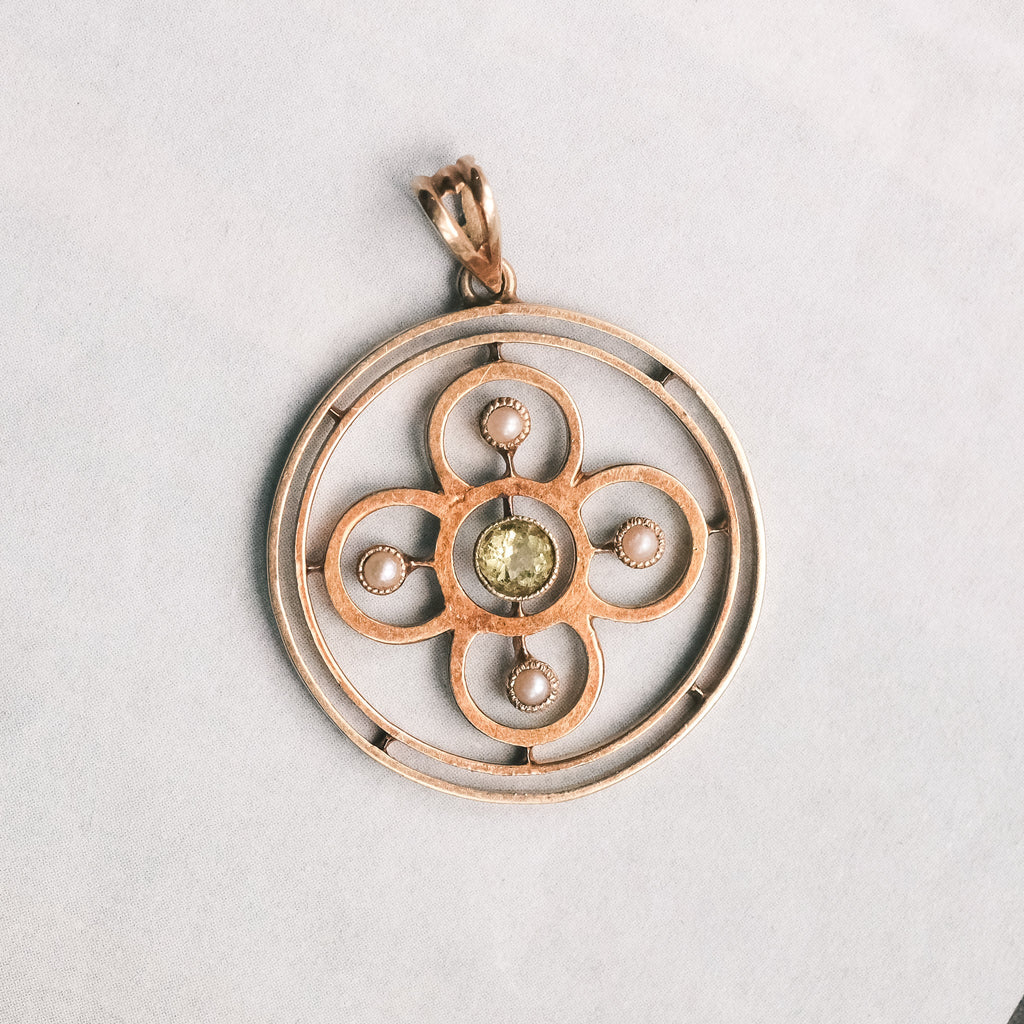 Edwardian Quatrefoil Halo Pendant - Lost Owl Jewelry