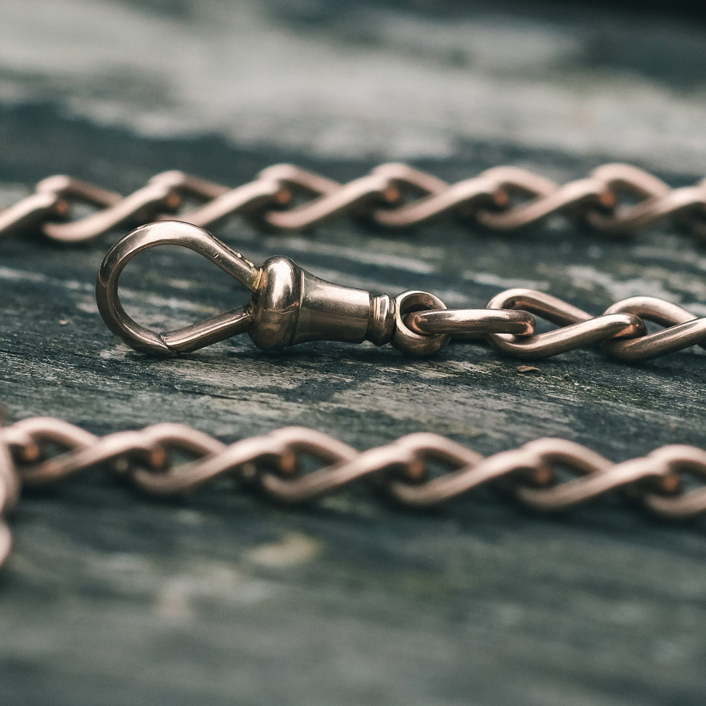 Edwardian Rose Gold Albert Chain - Lost Owl Jewelry