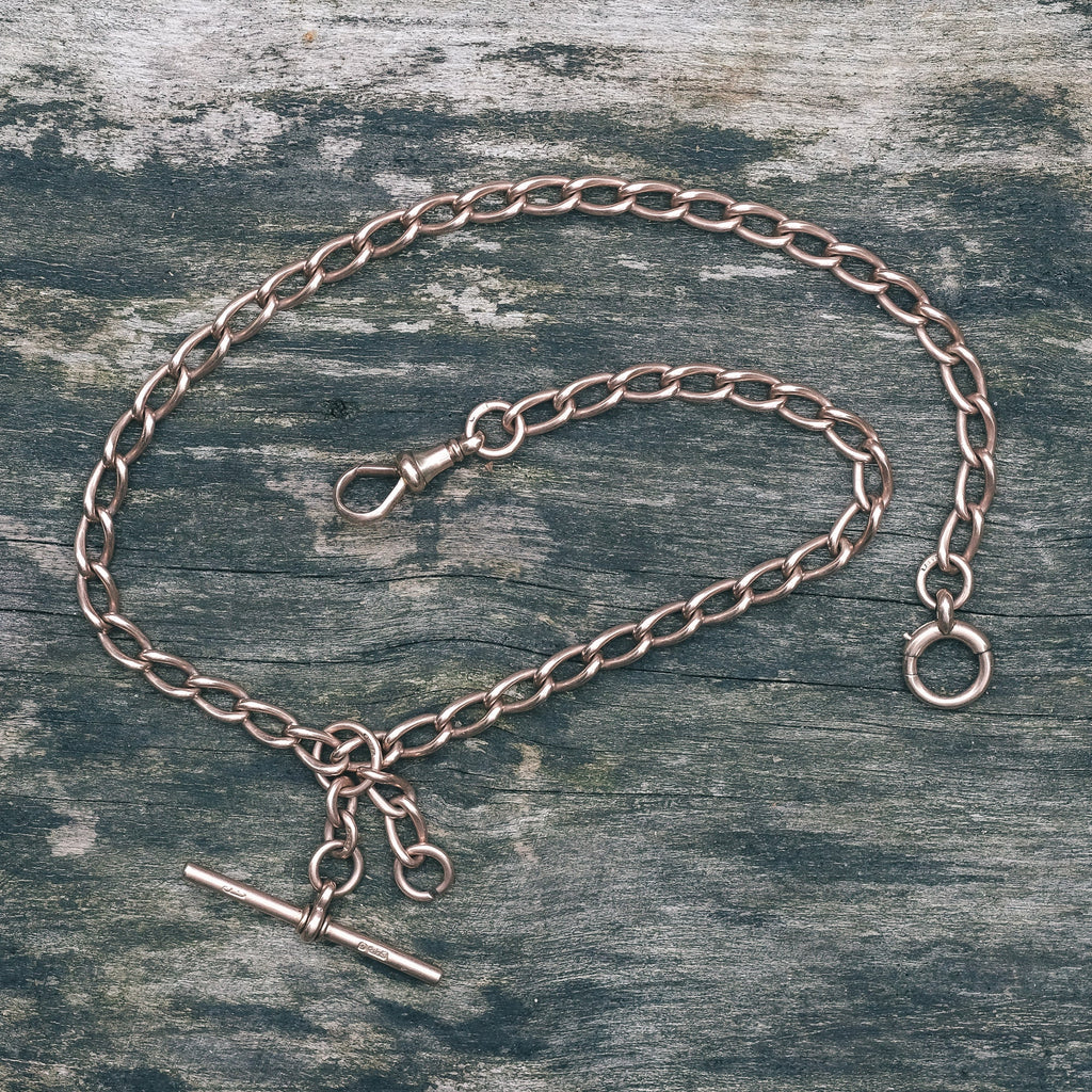 Edwardian Rose Gold Albert Chain - Lost Owl Jewelry