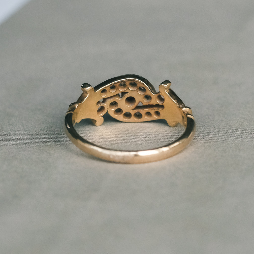 Edwardian Ruby Crossover Ring - Lost Owl Jewelry