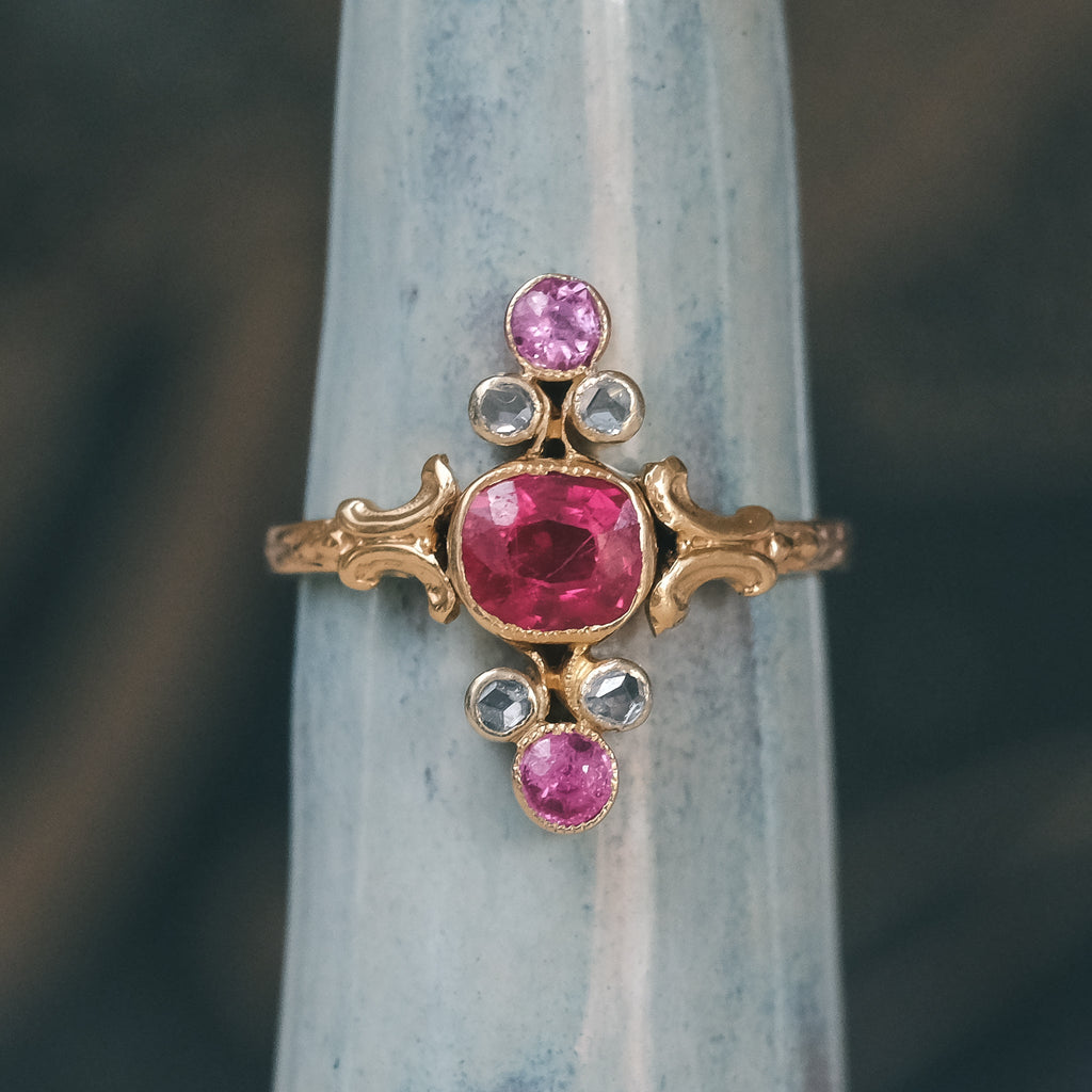 Edwardian Ruby North-South Ring – Lost Owl Jewelry