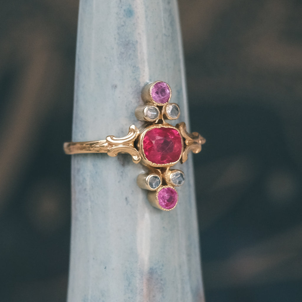Edwardian Ruby North-South Ring – Lost Owl Jewelry