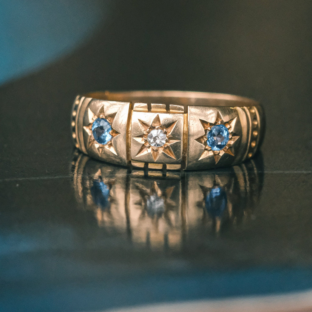 Edwardian Sapphire & Diamond Band - Lost Owl Jewelry