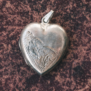 Edwardian Silver Heart Locket - Lost Owl Jewelry