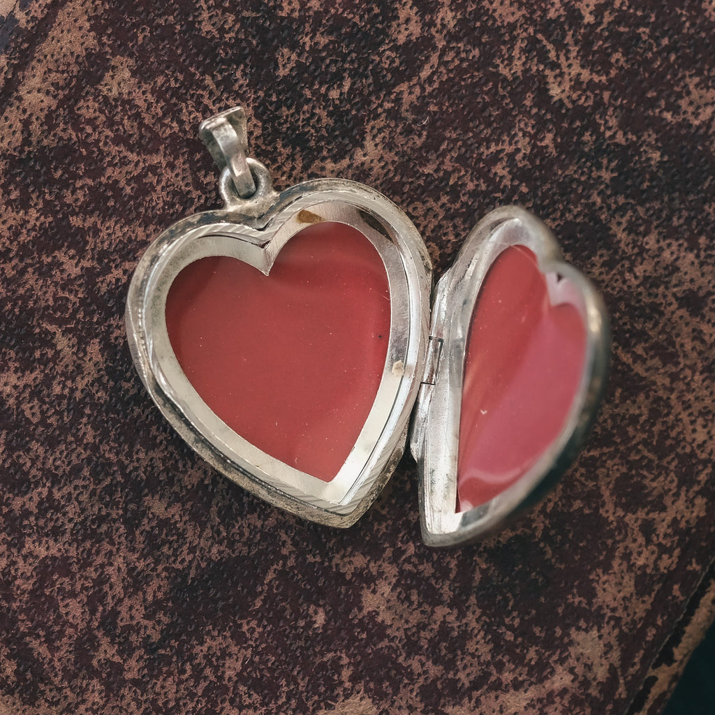 Edwardian Silver Heart Locket - Lost Owl Jewelry