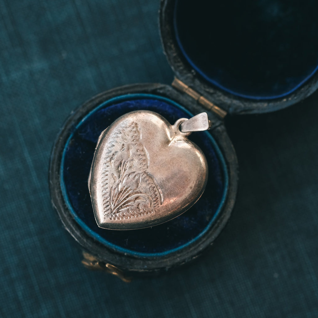 Edwardian Silver Heart Locket - Lost Owl Jewelry