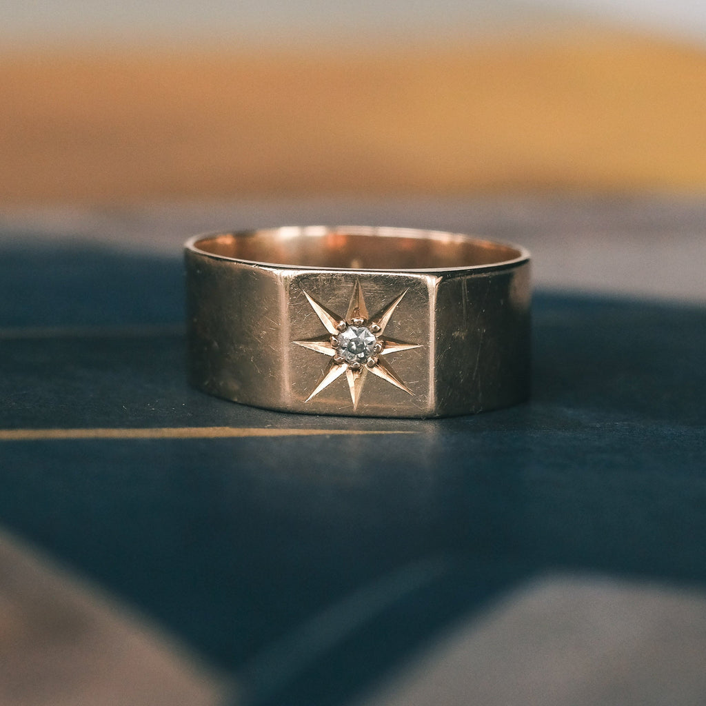 Edwardian Star Diamond Cigar Band - Lost Owl Jewelry