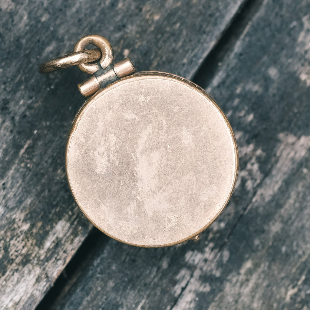 Edwardian Three Deers Enamel Locket - Lost Owl Jewelry