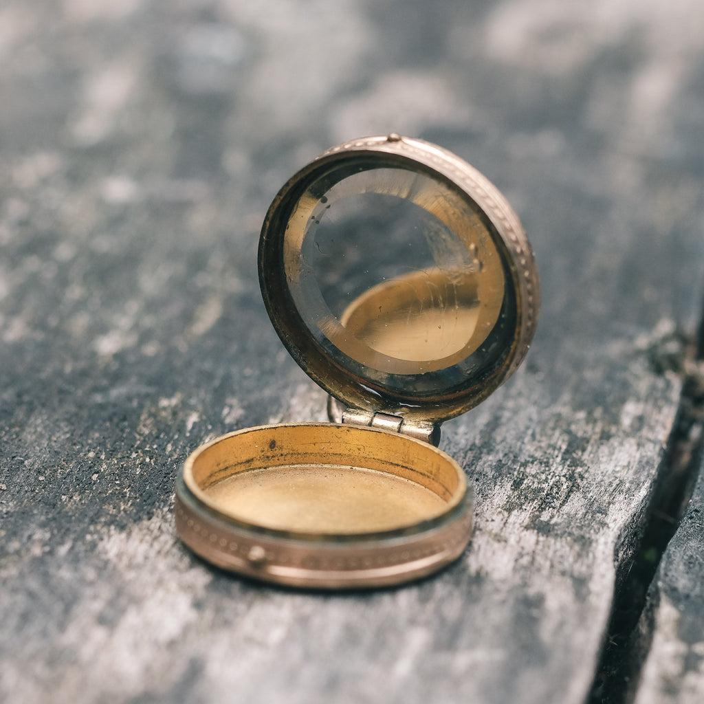 Edwardian Three Deers Enamel Locket - Lost Owl Jewelry