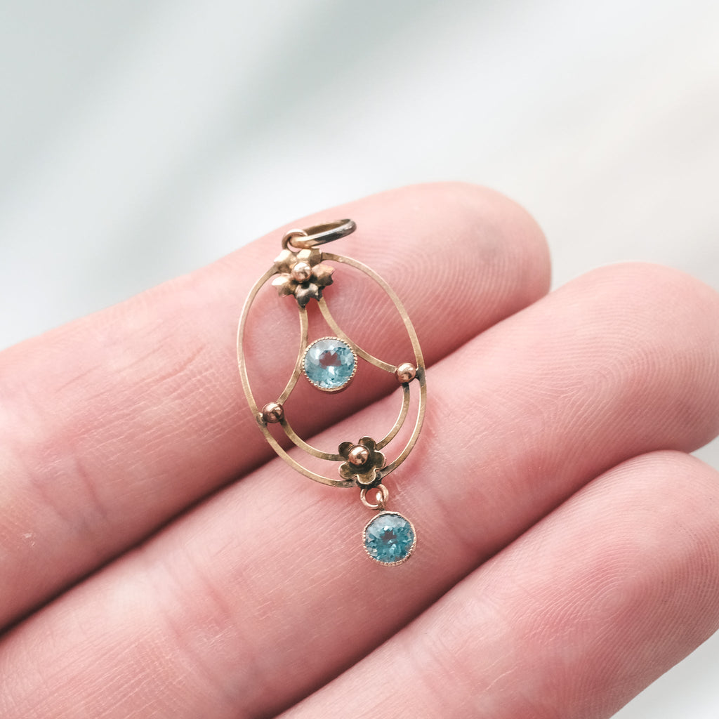 Edwardian Topaz Lavaliere Pendant - Lost Owl Jewelry