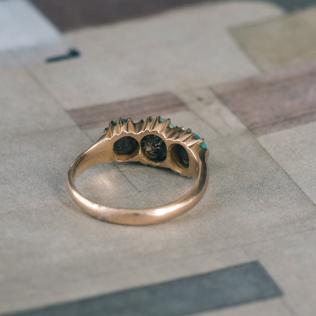 Edwardian Turquoise Trilogy Ring - Lost Owl Jewelry