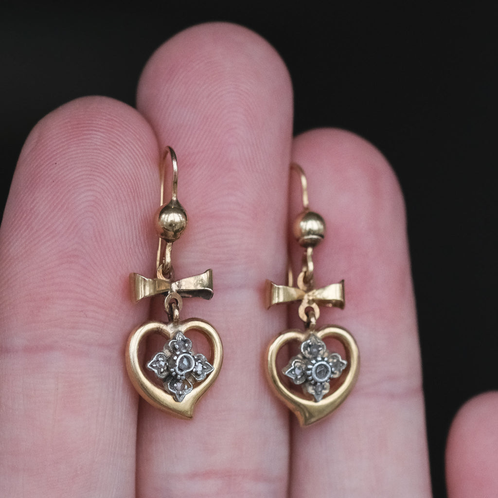 Edwardian Witch's Heart Earrings - Lost Owl Jewelry