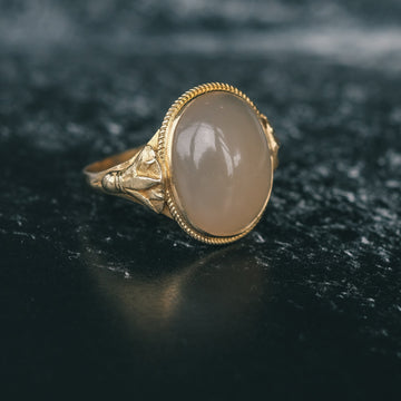 Egyptian Revival Chalcedony Ring - Lost Owl Jewelry