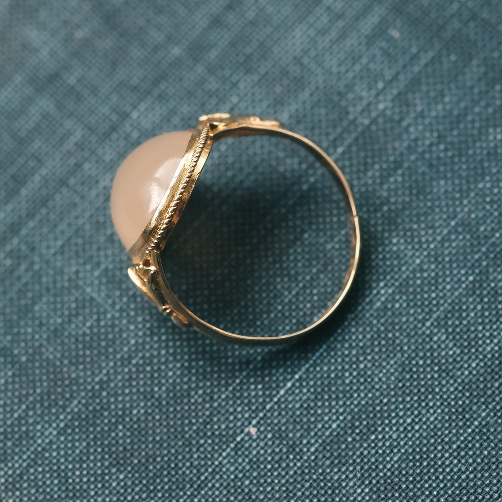 Egyptian Revival Chalcedony Ring - Lost Owl Jewelry
