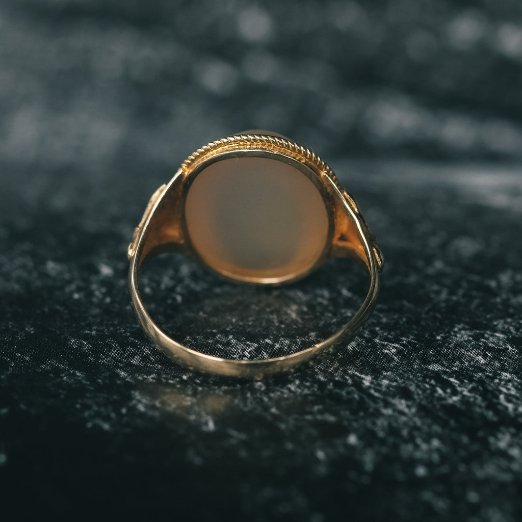Egyptian Revival Chalcedony Ring - Lost Owl Jewelry