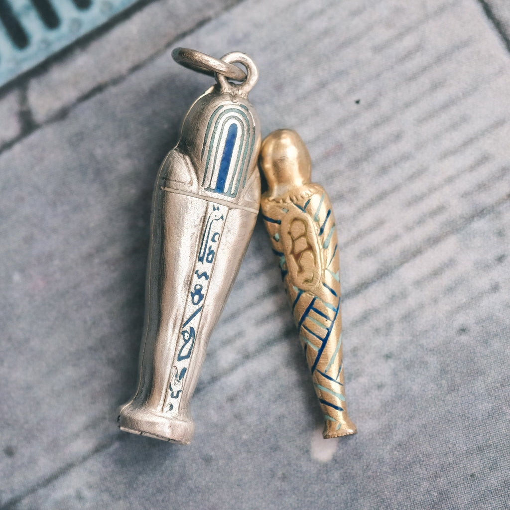 Egyptian Revival Mummy Pendant - Lost Owl Jewelry