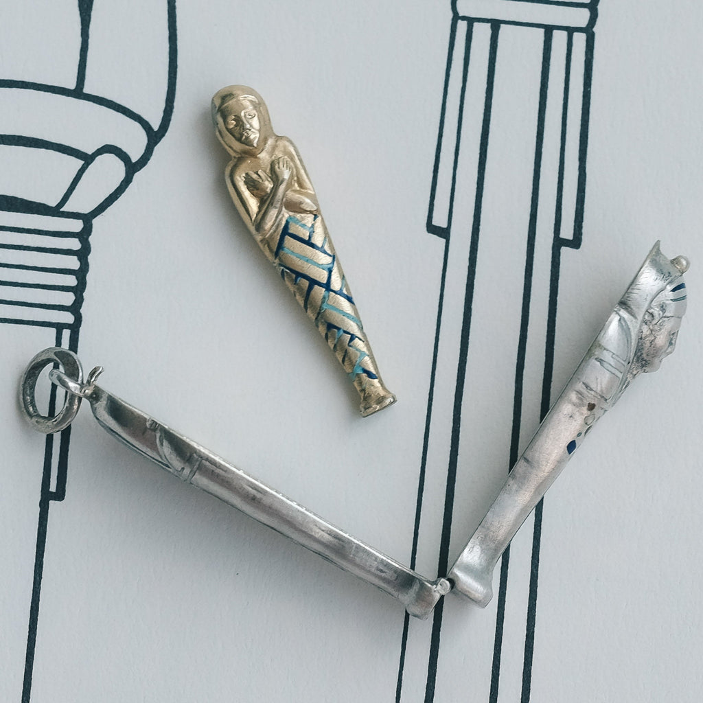Egyptian Revival Mummy Pendant - Lost Owl Jewelry