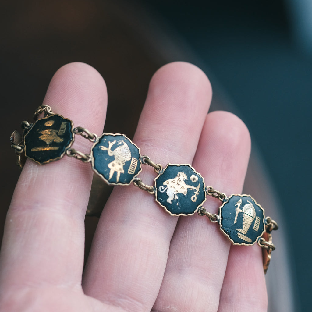 Egyptian Revival Panel Bracelet - Lost Owl Jewelry