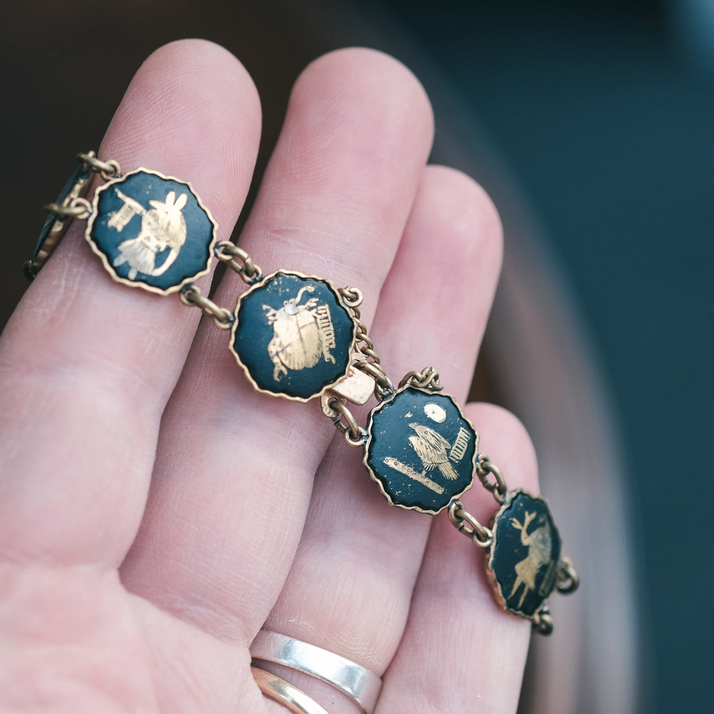 Egyptian Revival Panel Bracelet - Lost Owl Jewelry