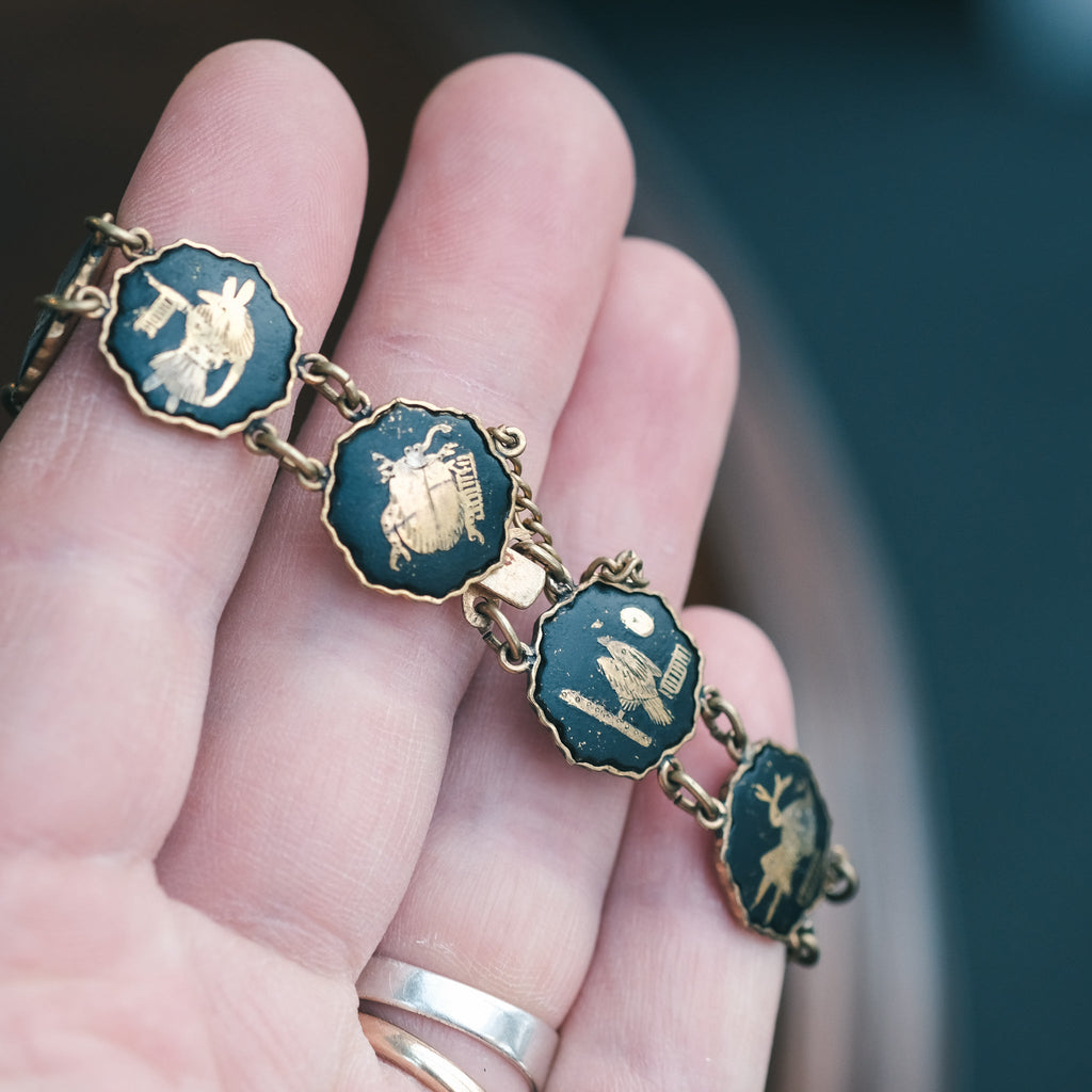 Egyptian Revival Panel Bracelet - Lost Owl Jewelry