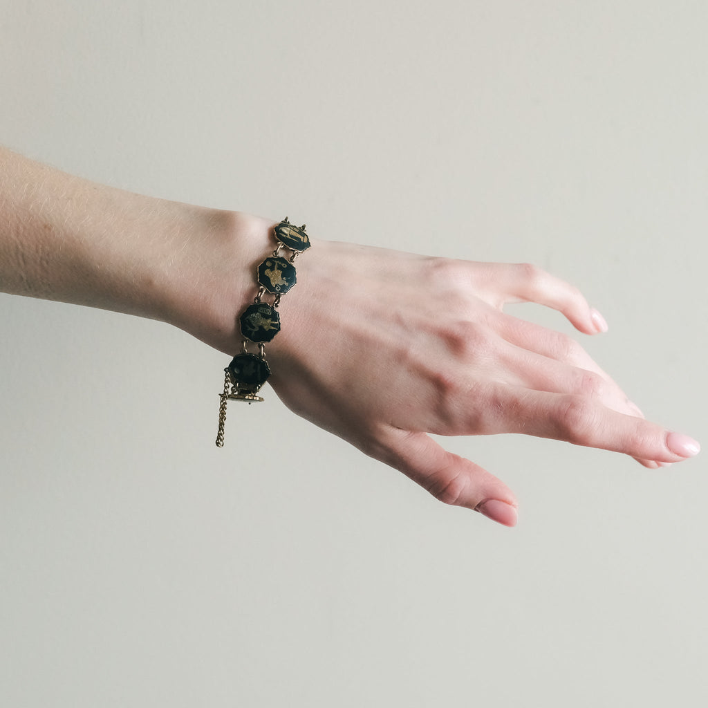 Egyptian Revival Panel Bracelet - Lost Owl Jewelry