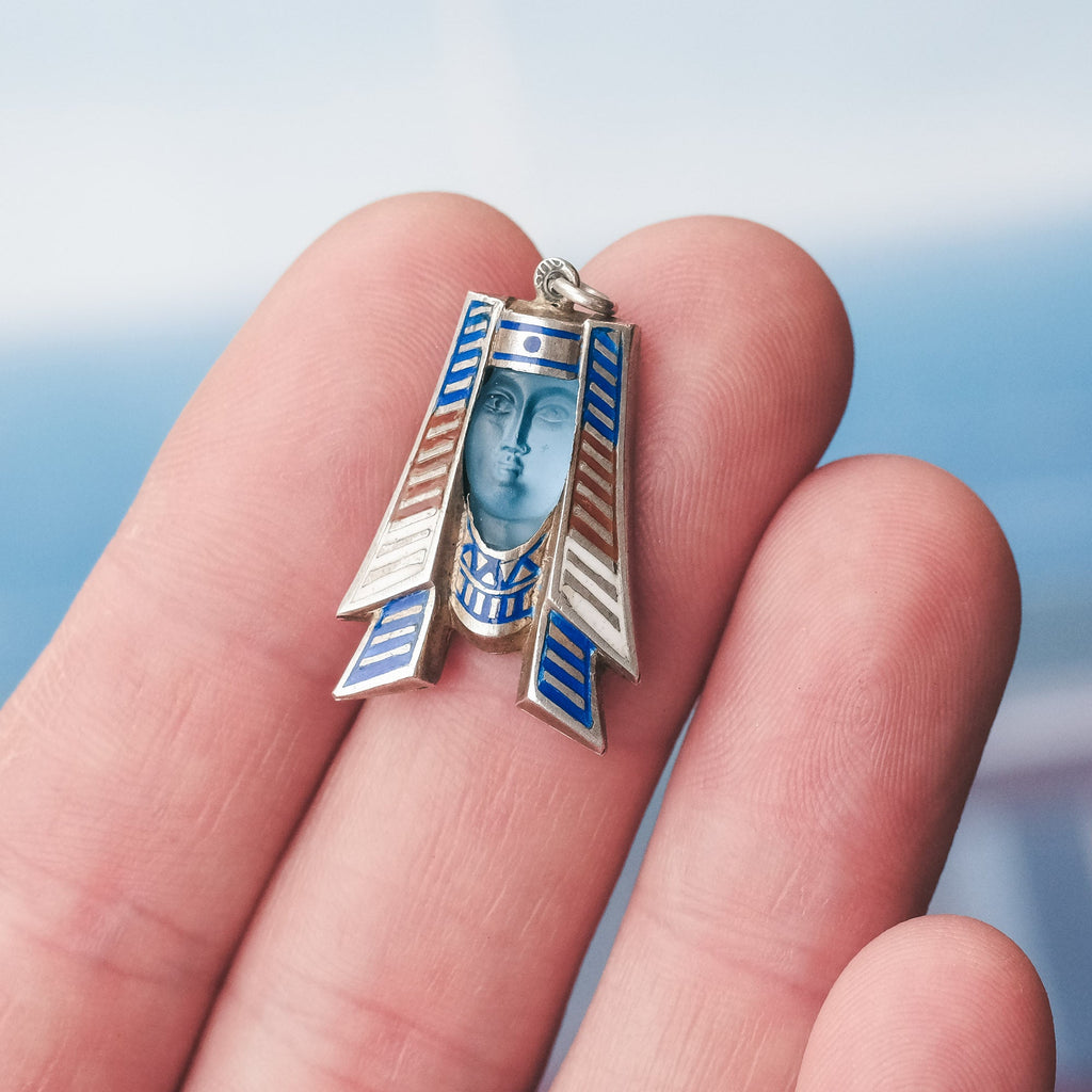 Egyptian Revival Pharoah Pendant - Lost Owl Jewelry